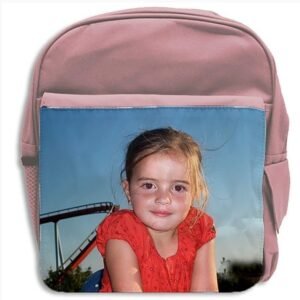 Mochila personalizada con fotos infantil rosa