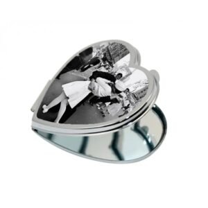 Espejo personalizado con fotos de bolsillo corazón