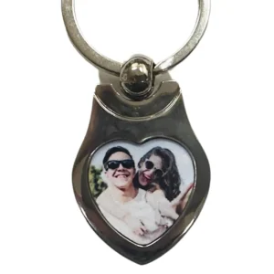 Llavero personalizado con fotos metal corazón